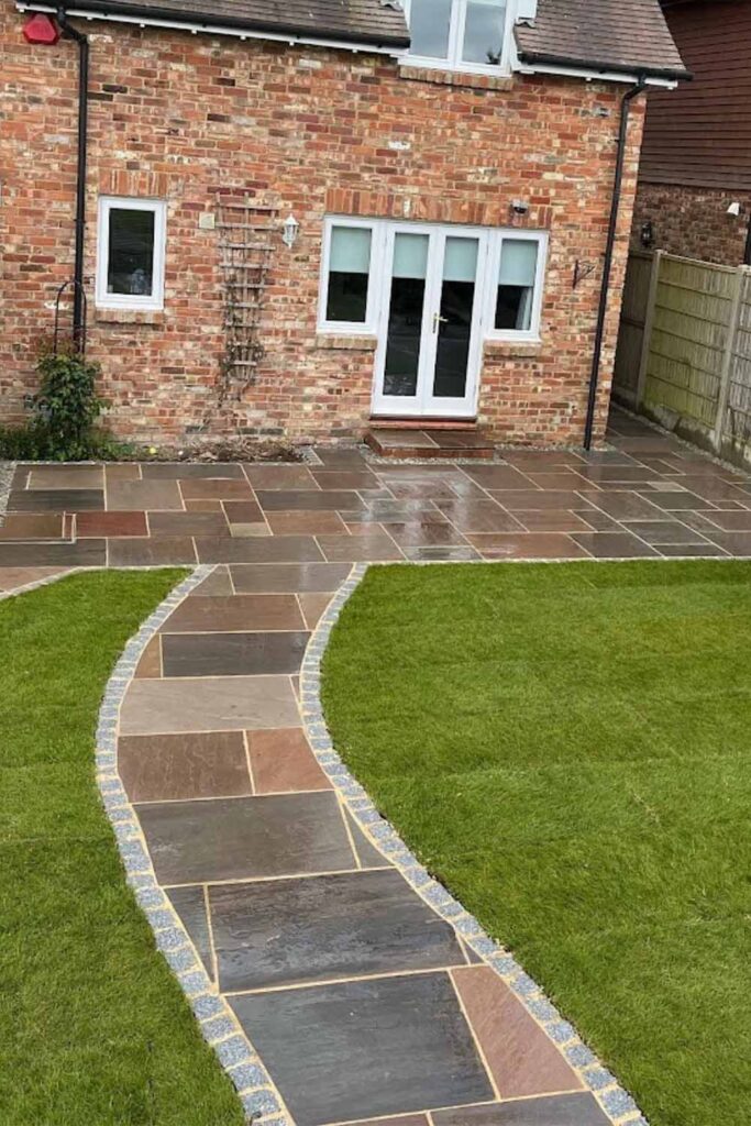 Sandstone Patio in Ticehurst by Brick by brick construction & Landscape