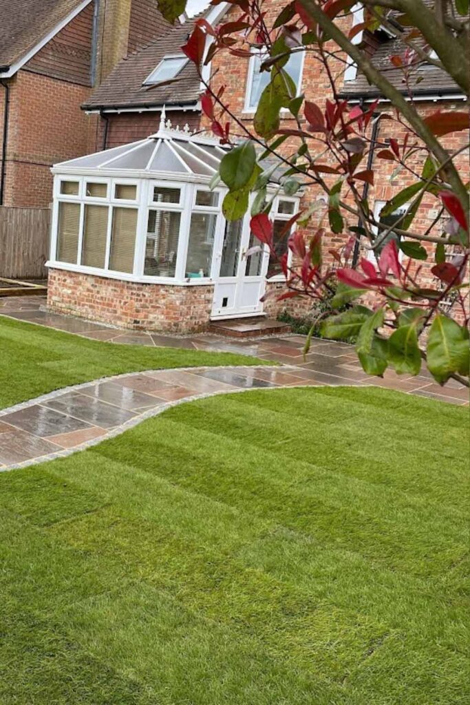 Sandstone Patio in Ticehurst by Brick by brick construction & Landscape