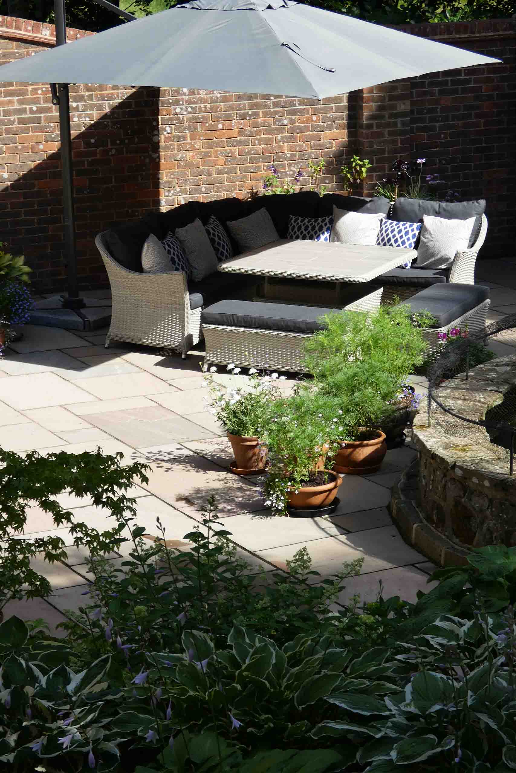 Indian Sandstone Patio in Ivy Hatch by Brick by Brick Construction & Landscape