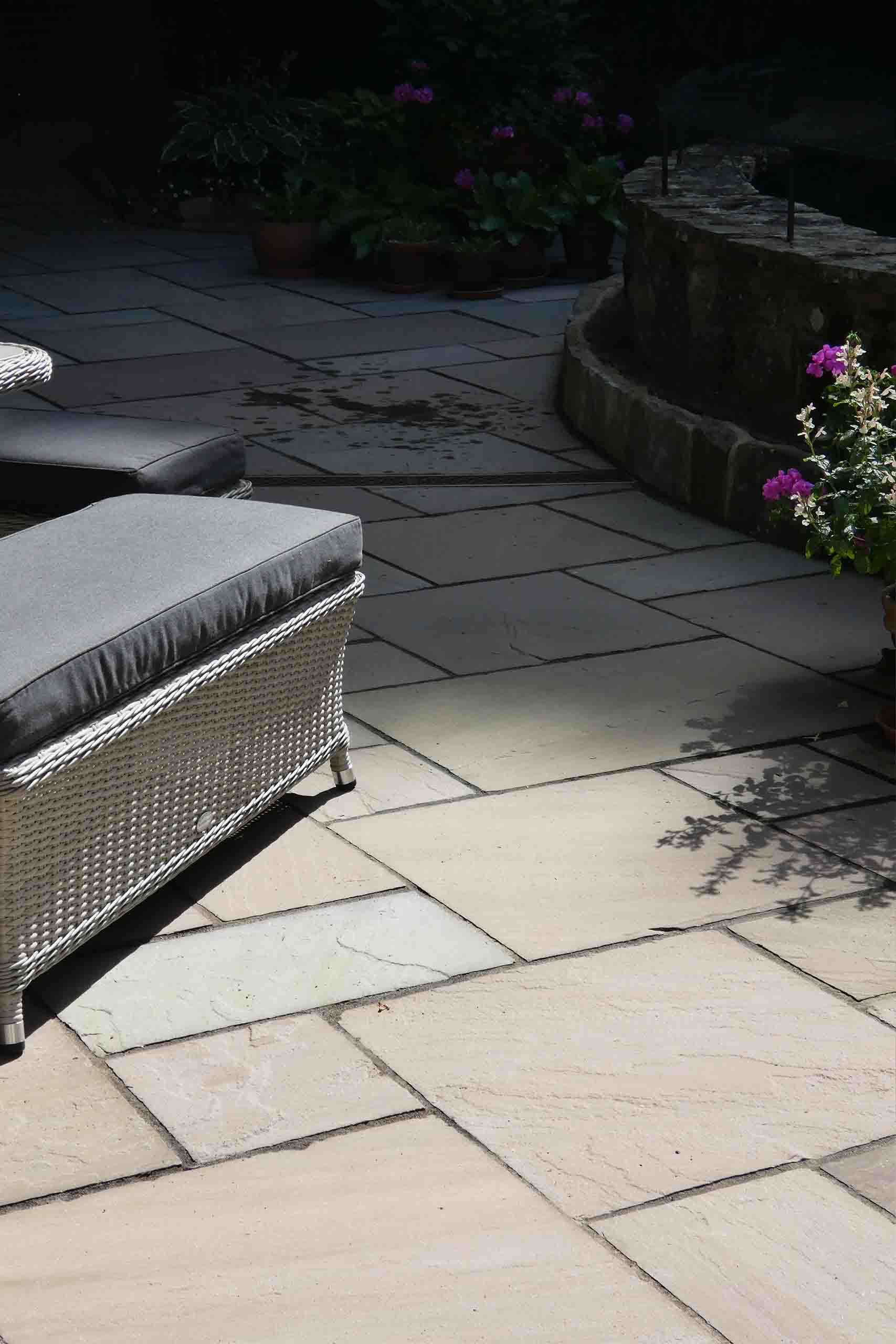 Indian Sandstone Patio in Ivy Hatch by Brick by Brick Construction & Landscape
